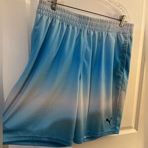 Mens Puma Light Blue Ombré Athletic Shorts Sz XL NWT